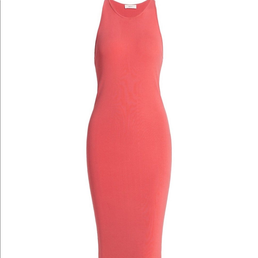 A.L.C Marc Midi Dress in Guava - Picture 3 of 4
